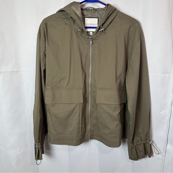 Bagatelle Collection Jackets & Blazers - Bagatelle Collection Lightweight Army Green Hooded Jacket - Size Large